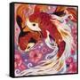 Koi and Cherry Blossoms-Natasha Wescoat-Framed Stretched Canvas