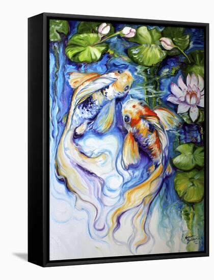 Koi Koi and Lily-Marcia Baldwin-Framed Stretched Canvas