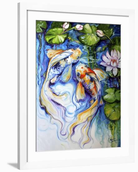 Koi Koi and Lily-Marcia Baldwin-Framed Art Print