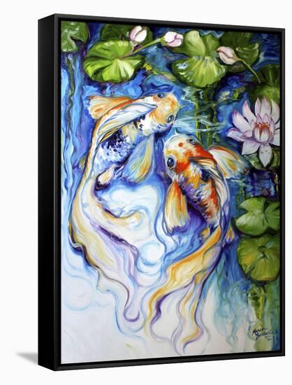 Koi Koi and Lily-Marcia Baldwin-Framed Stretched Canvas