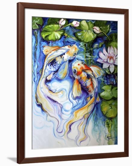 Koi Koi and Lily-Marcia Baldwin-Framed Art Print