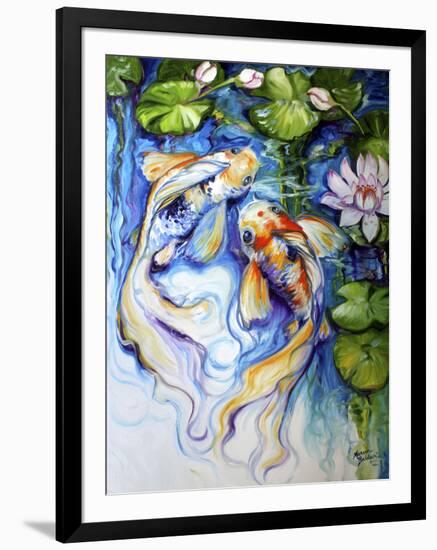 Koi Koi and Lily-Marcia Baldwin-Framed Art Print