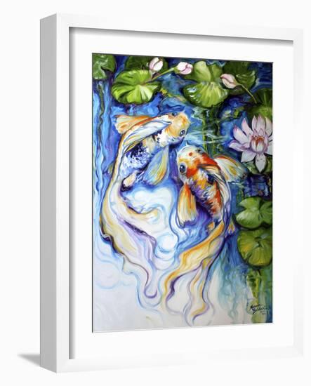 Koi Koi and Lily-Marcia Baldwin-Framed Art Print