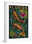 Koi Paper Mosaic - Florida-Lantern Press-Framed Art Print