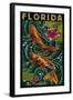 Koi Paper Mosaic - Florida-Lantern Press-Framed Art Print