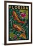 Koi Paper Mosaic - Florida-Lantern Press-Framed Art Print