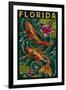 Koi Paper Mosaic - Florida-Lantern Press-Framed Art Print