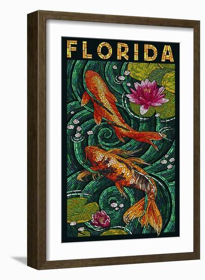 Koi Paper Mosaic - Florida-Lantern Press-Framed Art Print