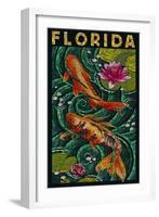 Koi Paper Mosaic - Florida-Lantern Press-Framed Art Print