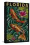 Koi Paper Mosaic - Florida-Lantern Press-Stretched Canvas