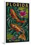 Koi Paper Mosaic - Florida-Lantern Press-Framed Art Print