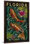 Koi Paper Mosaic - Florida-Lantern Press-Framed Art Print