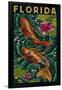 Koi Paper Mosaic - Florida-Lantern Press-Framed Art Print