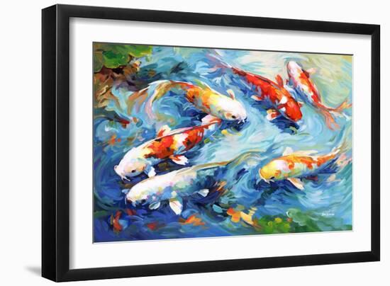 Koi Peaceful Glide-Leon Devenice-Framed Art Print