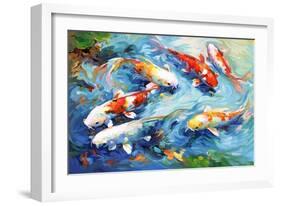 Koi Peaceful Glide-Leon Devenice-Framed Art Print