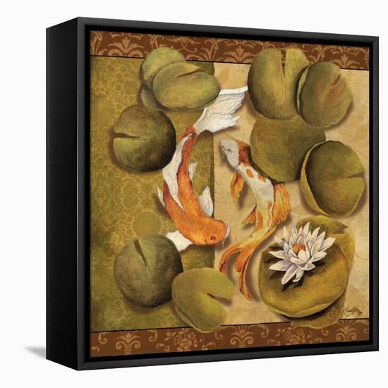 Koi Square II-Elizabeth Medley-Framed Stretched Canvas