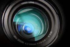 Close-Up View on Black Video Camera Lens-Kokhanchikov-Photographic Print