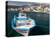 Kokkari Waterfront, Samos, Aegean Islands, Greece-Walter Bibikow-Stretched Canvas