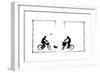 Koko Runs Between Two Cyclists-Mary Baker-Framed Giclee Print