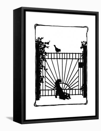 Koko Squeezes under the Gate-Mary Baker-Framed Stretched Canvas