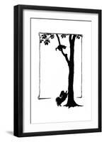 Koko the Dog Frightens a Kitten into a Tree-Mary Baker-Framed Premium Giclee Print