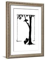 Koko the Dog Frightens a Kitten into a Tree-Mary Baker-Framed Giclee Print