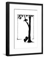 Koko the Dog Frightens a Kitten into a Tree-Mary Baker-Framed Giclee Print