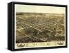 Kokomo, Indiana - Panoramic Map-Lantern Press-Framed Stretched Canvas