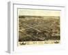 Kokomo, Indiana - Panoramic Map-Lantern Press-Framed Art Print