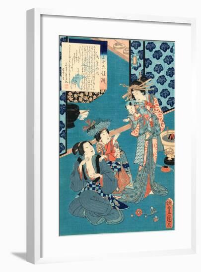 Kokonoe No Hanashi, Tale of the Courtesan Kokonoe. 1860., 1 Print : Woodcut, Color ; 36.8 X 24.9-Utagawa Toyokuni-Framed Giclee Print