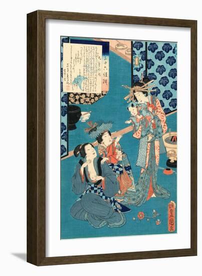 Kokonoe No Hanashi, Tale of the Courtesan Kokonoe. 1860., 1 Print : Woodcut, Color ; 36.8 X 24.9-Utagawa Toyokuni-Framed Giclee Print