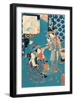 Kokonoe No Hanashi, Tale of the Courtesan Kokonoe. 1860., 1 Print : Woodcut, Color ; 36.8 X 24.9-Utagawa Toyokuni-Framed Giclee Print