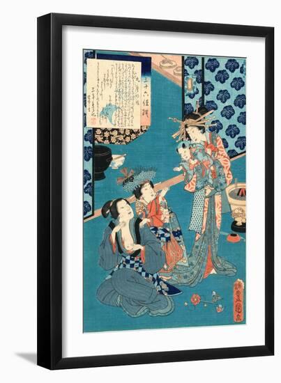 Kokonoe No Hanashi, Tale of the Courtesan Kokonoe. 1860., 1 Print : Woodcut, Color ; 36.8 X 24.9-Utagawa Toyokuni-Framed Giclee Print