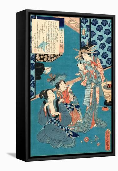 Kokonoe No Hanashi, Tale of the Courtesan Kokonoe. 1860., 1 Print : Woodcut, Color ; 36.8 X 24.9-Utagawa Toyokuni-Framed Stretched Canvas