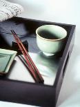 Asian Bowl, Chopsticks and Newspaper on Tray-Kolabas Hulya-Photographic Print