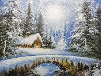 Texture Oil Painting, Impressionism Oil Painting Winter Landscape-Koliadzynska Iryna-Stretched Canvas