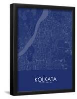 Kolkata, India Blue Map-null-Framed Poster