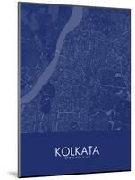 Kolkata, India Blue Map-null-Mounted Poster