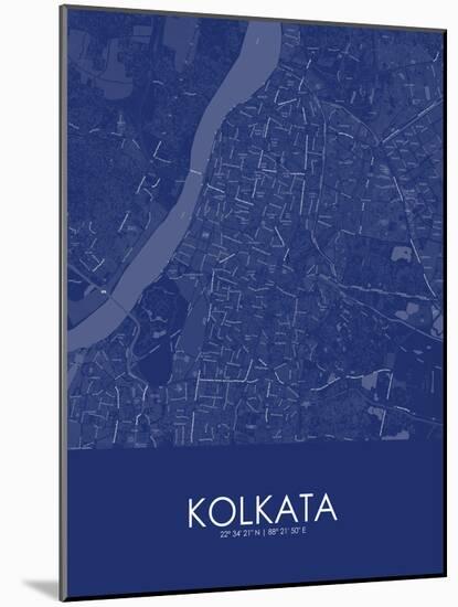 Kolkata, India Blue Map-null-Mounted Poster