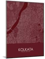 Kolkata, India Red Map-null-Mounted Poster