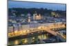 Kollegienkirche (Collegiate Church) at Dusk, Salzburg, Austria-Peter Adams-Mounted Photographic Print