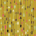 Vector Seamless Colorful Ethnic Pattern with Arrows. Seamless Pattern in Native American Style.Trib-kollibri-Art Print