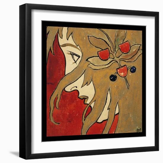 Koloman Moser Profile of a Girl Prep 1897-Vintage Lavoie-Framed Giclee Print