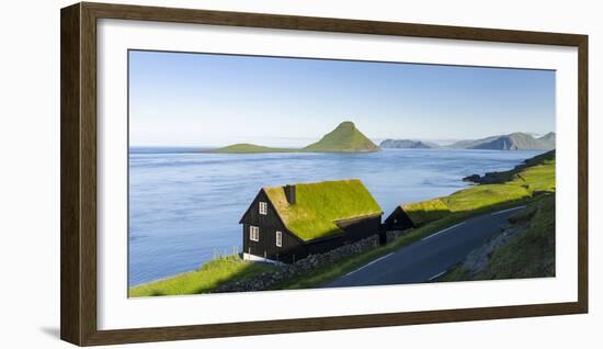 Koltur island at sunrise, village Velbastadur. Denmark, Faroe Islands-Martin Zwick-Framed Photographic Print