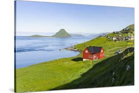 Koltur island at sunrise, village Velbastadur. Denmark, Faroe Islands-Martin Zwick-Stretched Canvas