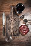 A Still Life Featuring a Fish Skeleton, Pomegranate and Red Wine-Komar-Stretched Canvas