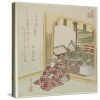 Komatsu Shigemori from the Tales of Heike, C. 1820-Yashima Gakutei-Stretched Canvas