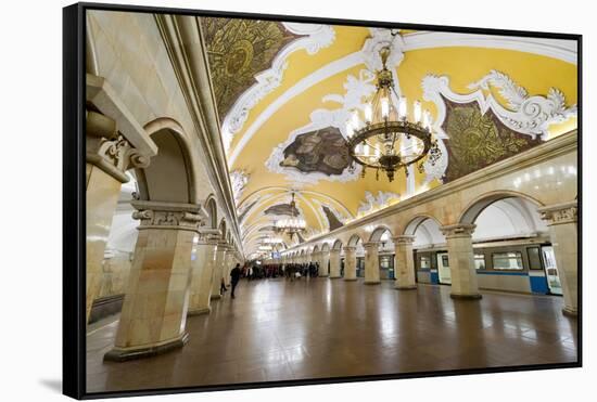 Komsomolaskaya Metro Station, Moscow, Russia, Europe-Miles Ertman-Framed Stretched Canvas