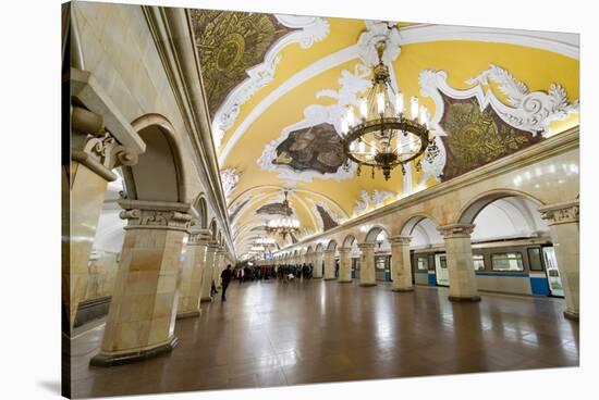 Komsomolaskaya Metro Station, Moscow, Russia, Europe-Miles Ertman-Stretched Canvas