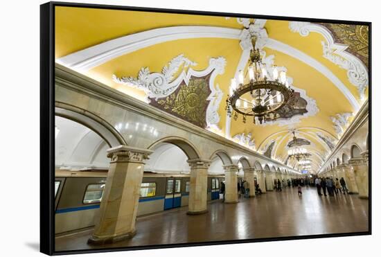 Komsomolaskaya Metro Station, Moscow, Russia, Europe-Miles Ertman-Framed Stretched Canvas